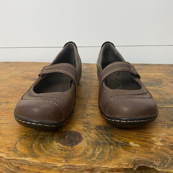 Clarks Bendables Roseville Mary Jane Brown Leather Comfort Shoe Loafers Size 7.5 - Picture 5 of 11